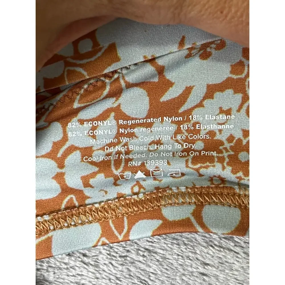 Everlane Square-Neck Bikini Top & High Rise Bottom Floral Swim Set Medium